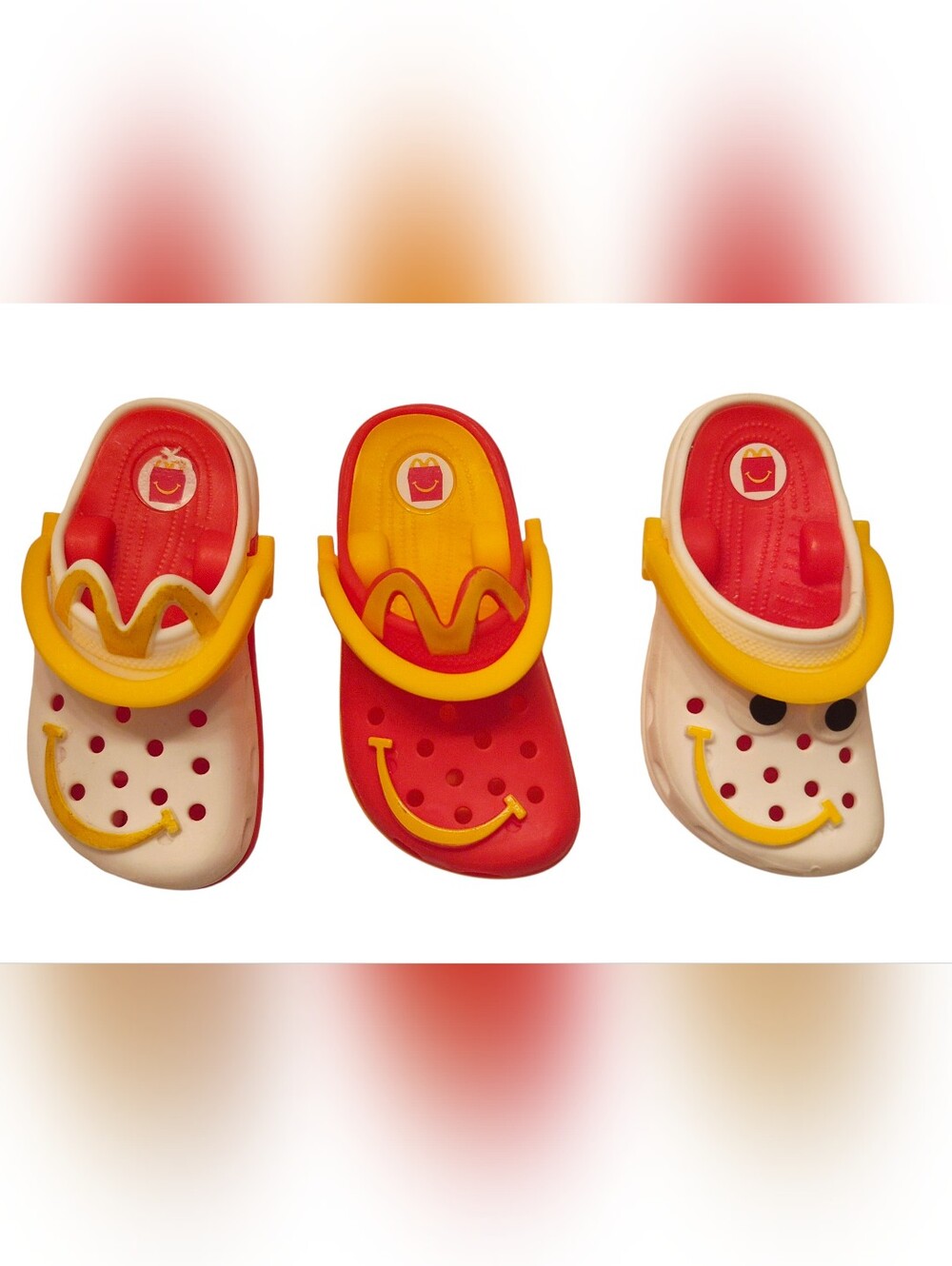 McDonald’s Happy Meal Mini Crocs Toy Lot of 3 Shoes Accessories Keychains